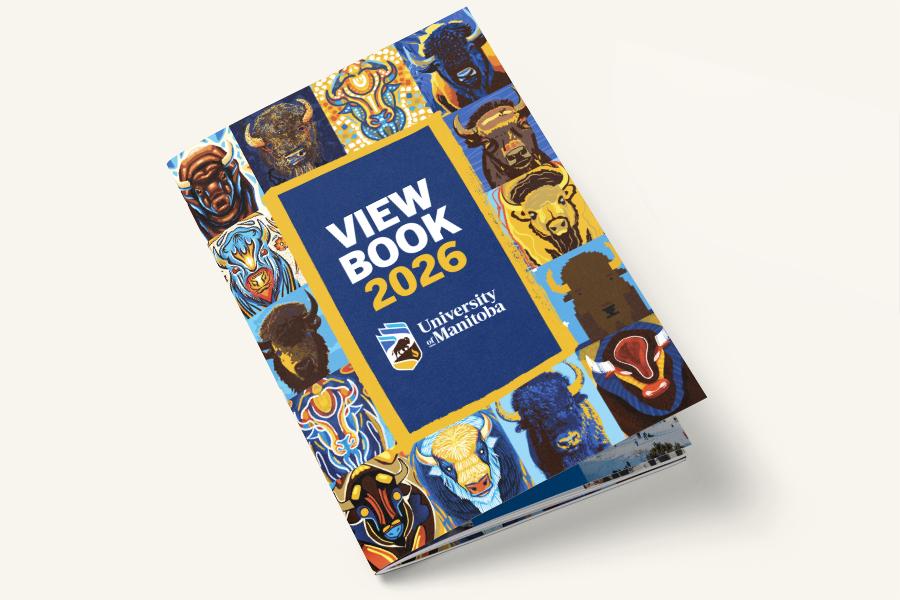 Image of a book cover with Bison illustrations, titled as Viewbook 2026. 