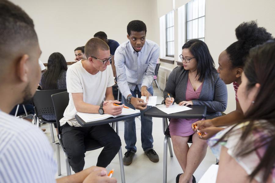 students with an instructor