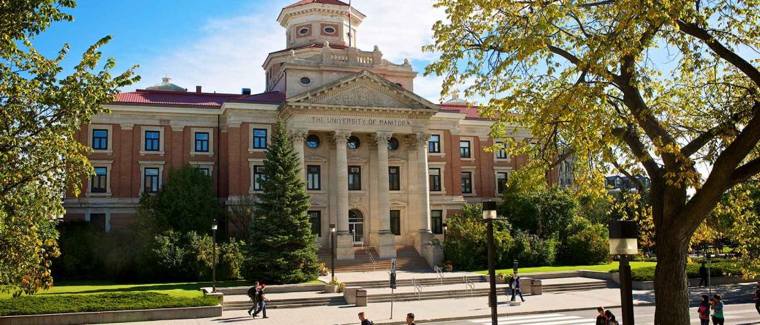 The administration building in fall.