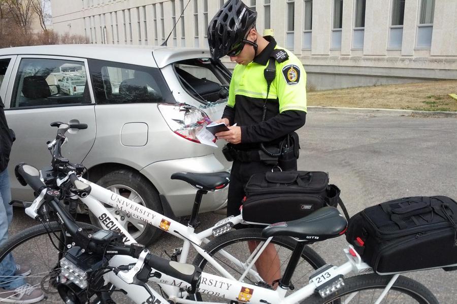 A member of the UM Security Services Bike unit