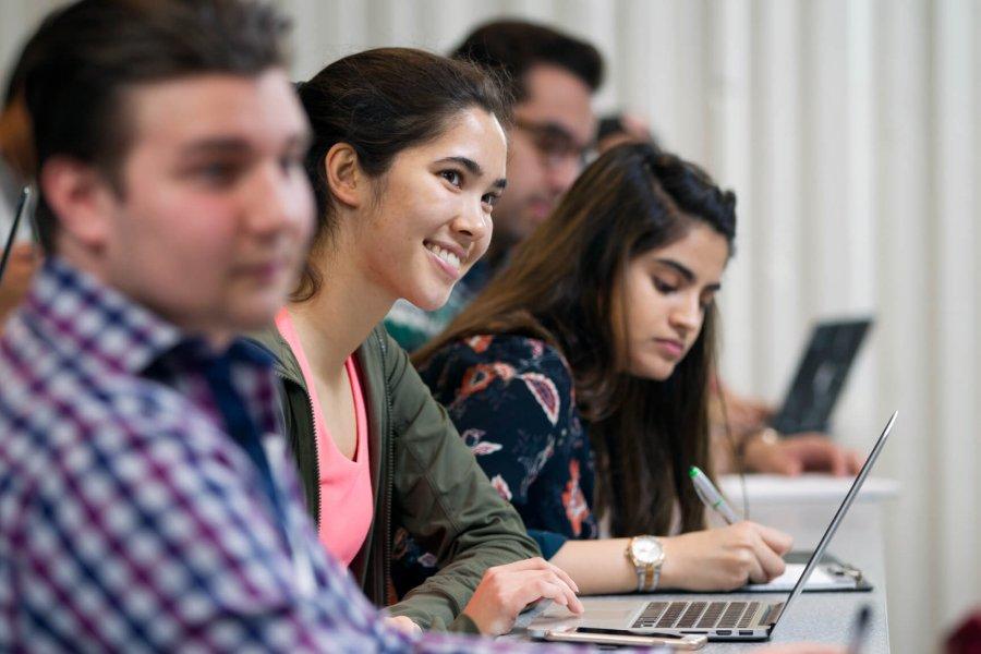 Students in a classroom.