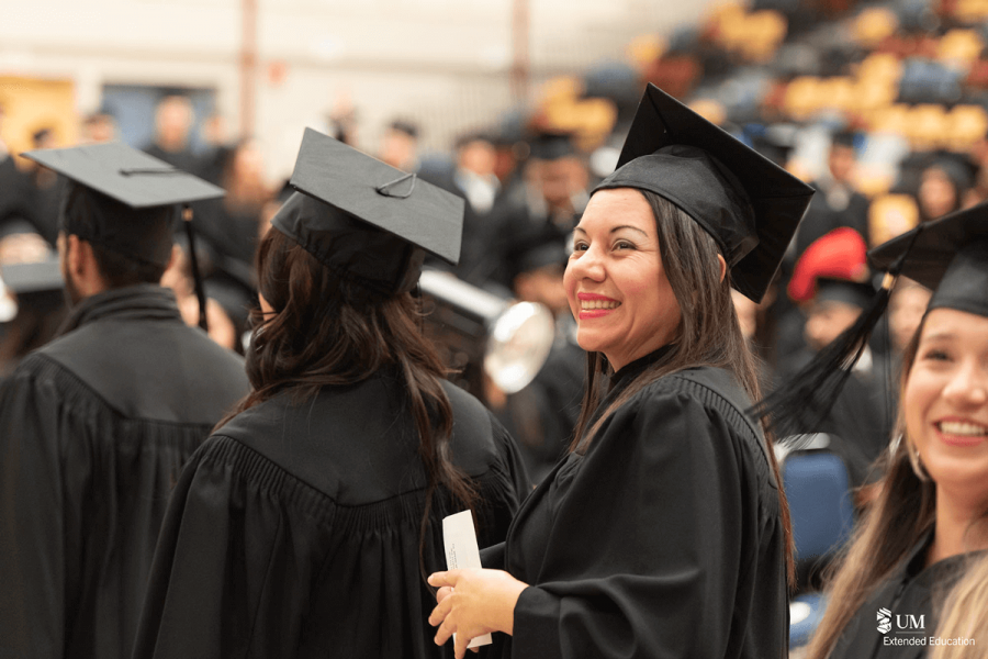 Student at graduation ceremony