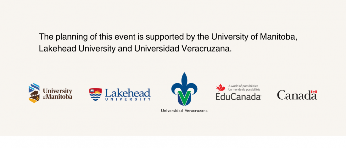 Logos of the University of Manitoba, Lakehead University, Universidad Veracruzana, EduCanada and the Government of Canada.