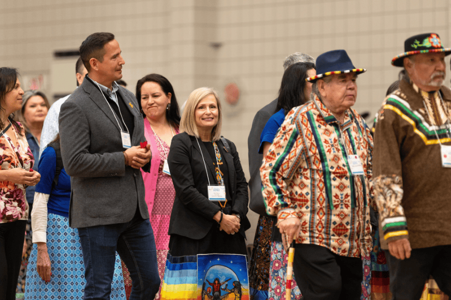 VIPs and honoured guests entering during Grand Entry at a pow wow